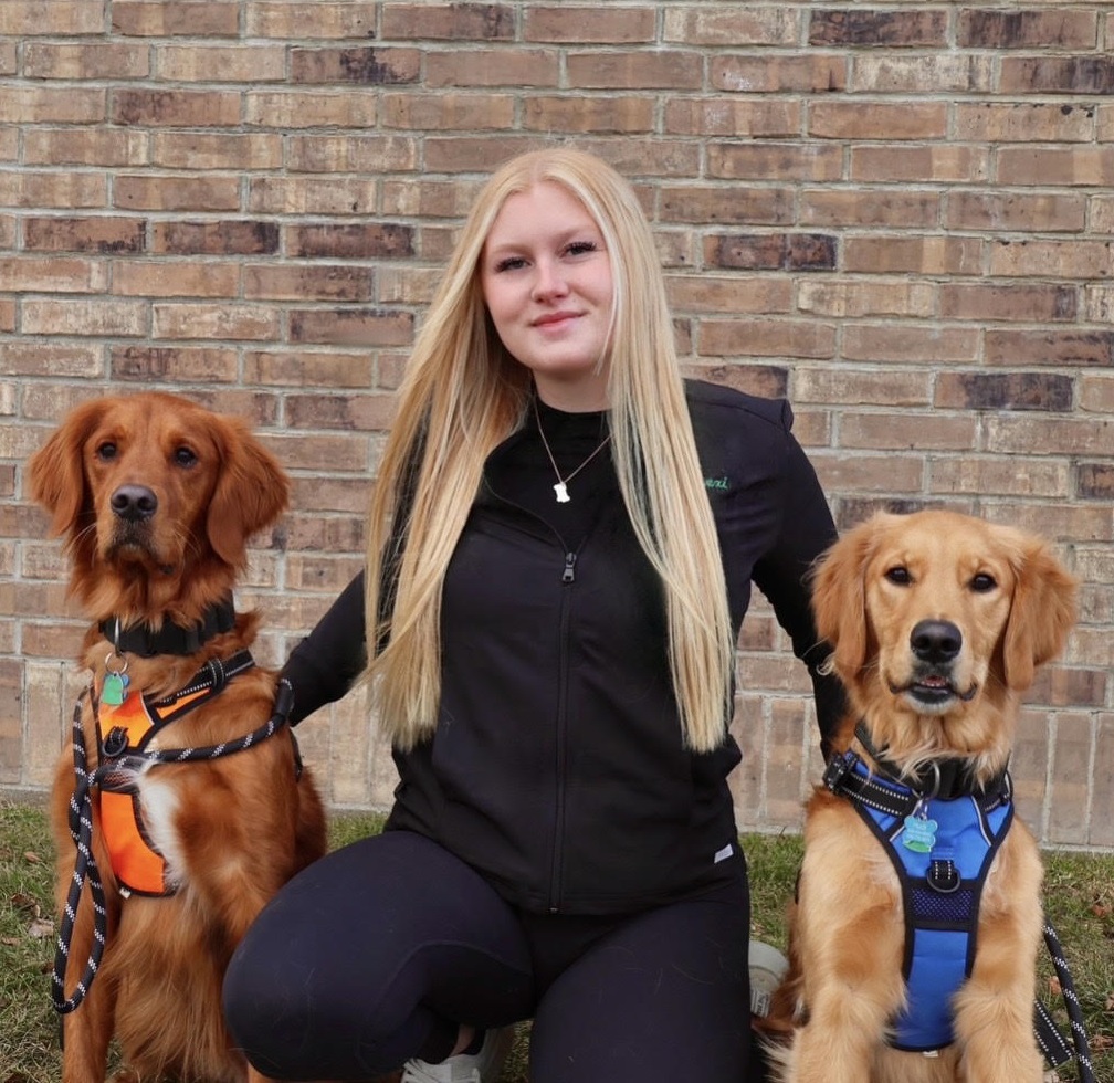Lexi with her two retrievers.